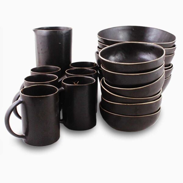 Buffet Dinner Set 19 pieces | Black Shady