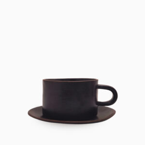 Cappuccino Cup ~350ml with Saucer | Black Shady